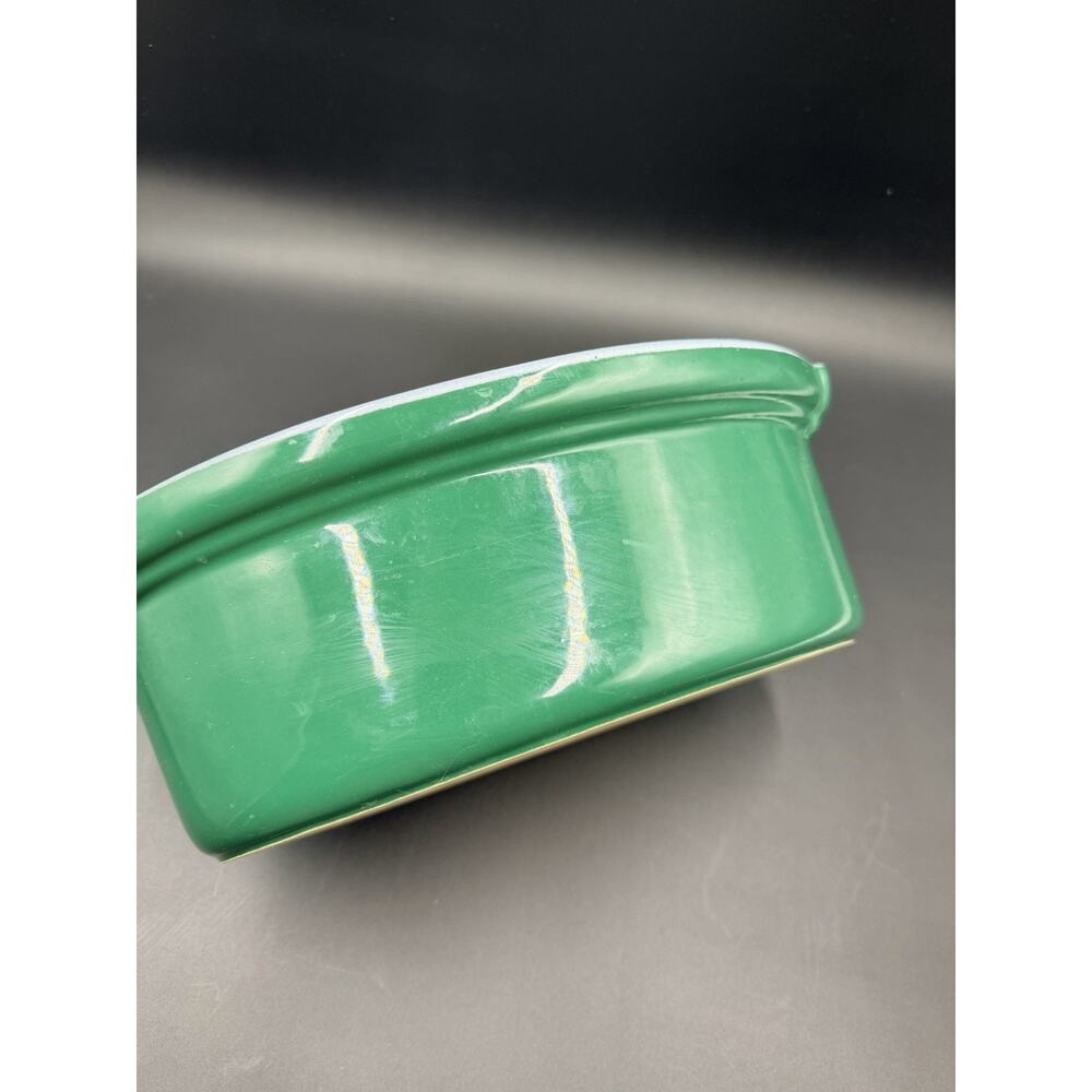 Emile Henry France 03 02 Green Souffle Green Stoneware Enameled